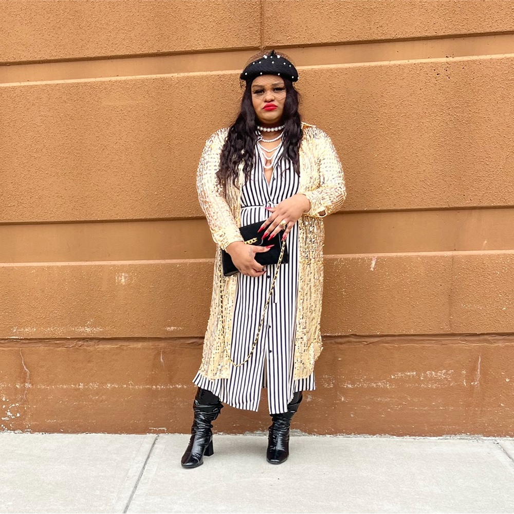 H&M striped shirt dress
